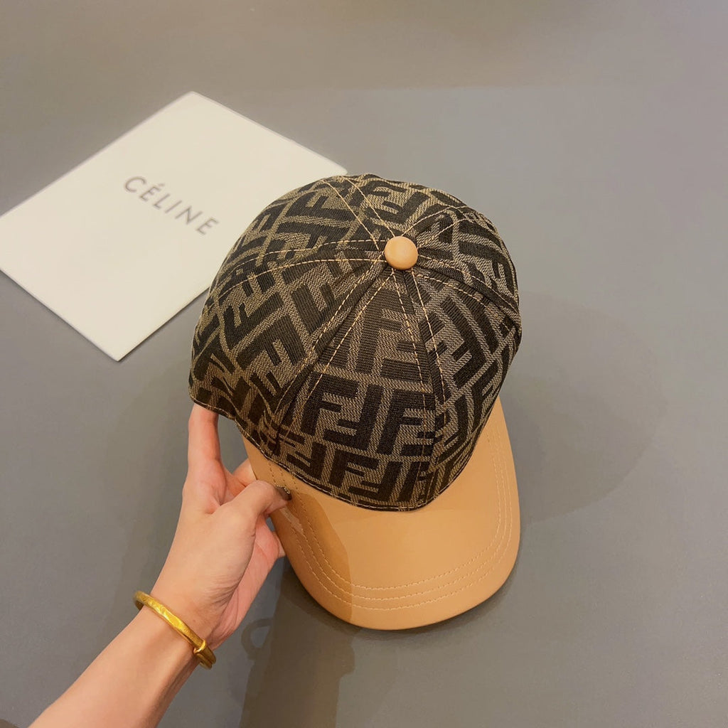 FENDI Jacquard Leather Baseball Cap | Luxury Designer Cotton Cap