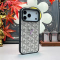 Goyard iPhone 18 Pro Case – Magsafe Luxury Protective Cover Chevron Black - Serene