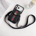 Gucci iPhone 17 Pro Max Case with Card Holder & Strap – GG Leather Wallet