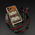 GG Monogram Gucci iPhone 17 Pro Max Case with Card Holder & Detachable Strap – Luxury Gucci Phone Case