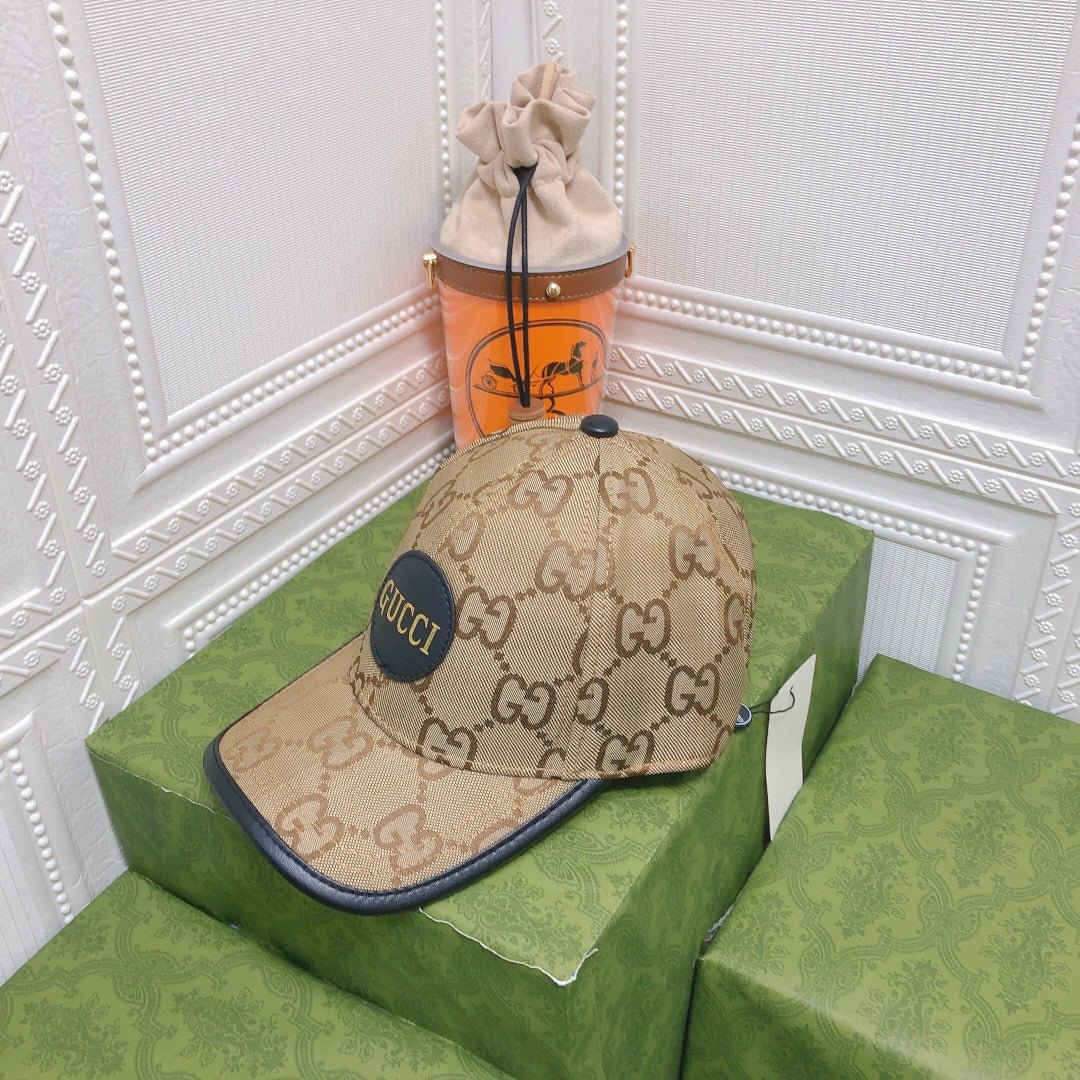 Gucci Leather Trim Baseball Cap - Serene