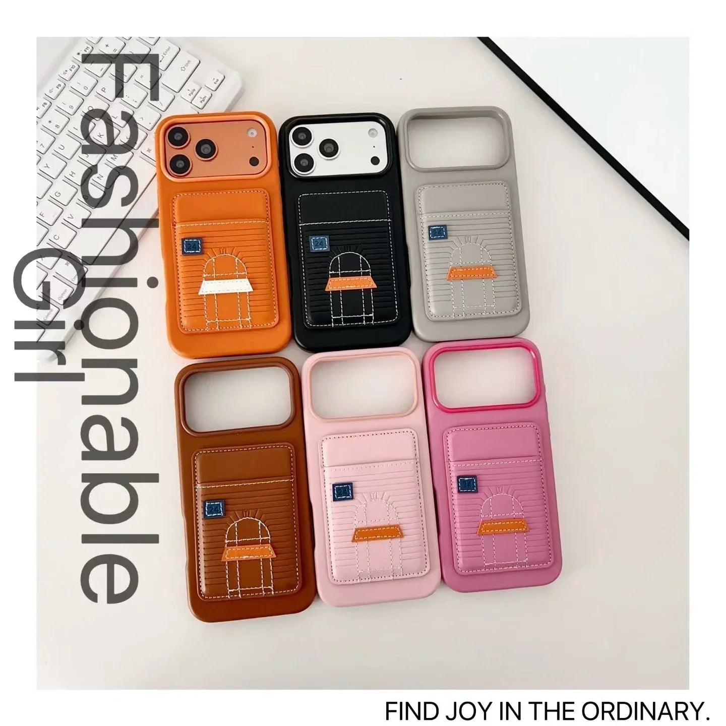Gray Hermès iPhone 17 Pro Max Case with Card Slot – Luxury Leather Hermes Phone Case
