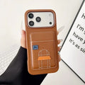 Brown Hermès iPhone 17 Pro Max Case with Card Slot – Luxury Leather Hermes Phone Case