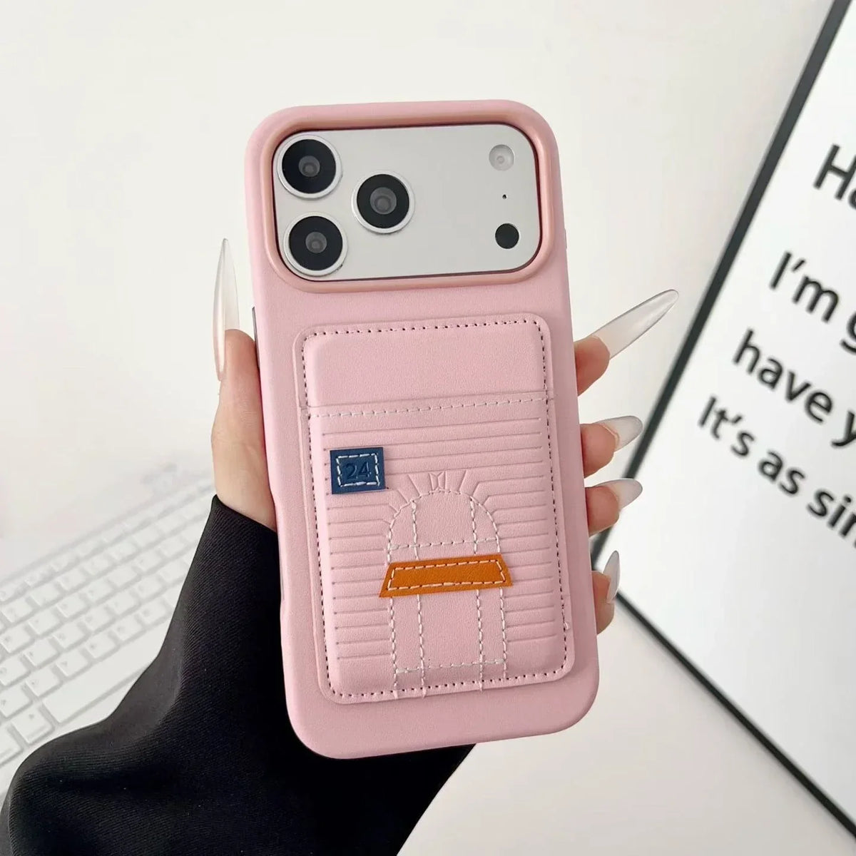 Baby Pink Hermès iPhone 17 Pro Max Case with Card Slot – Luxury Leather Hermes Phone Case