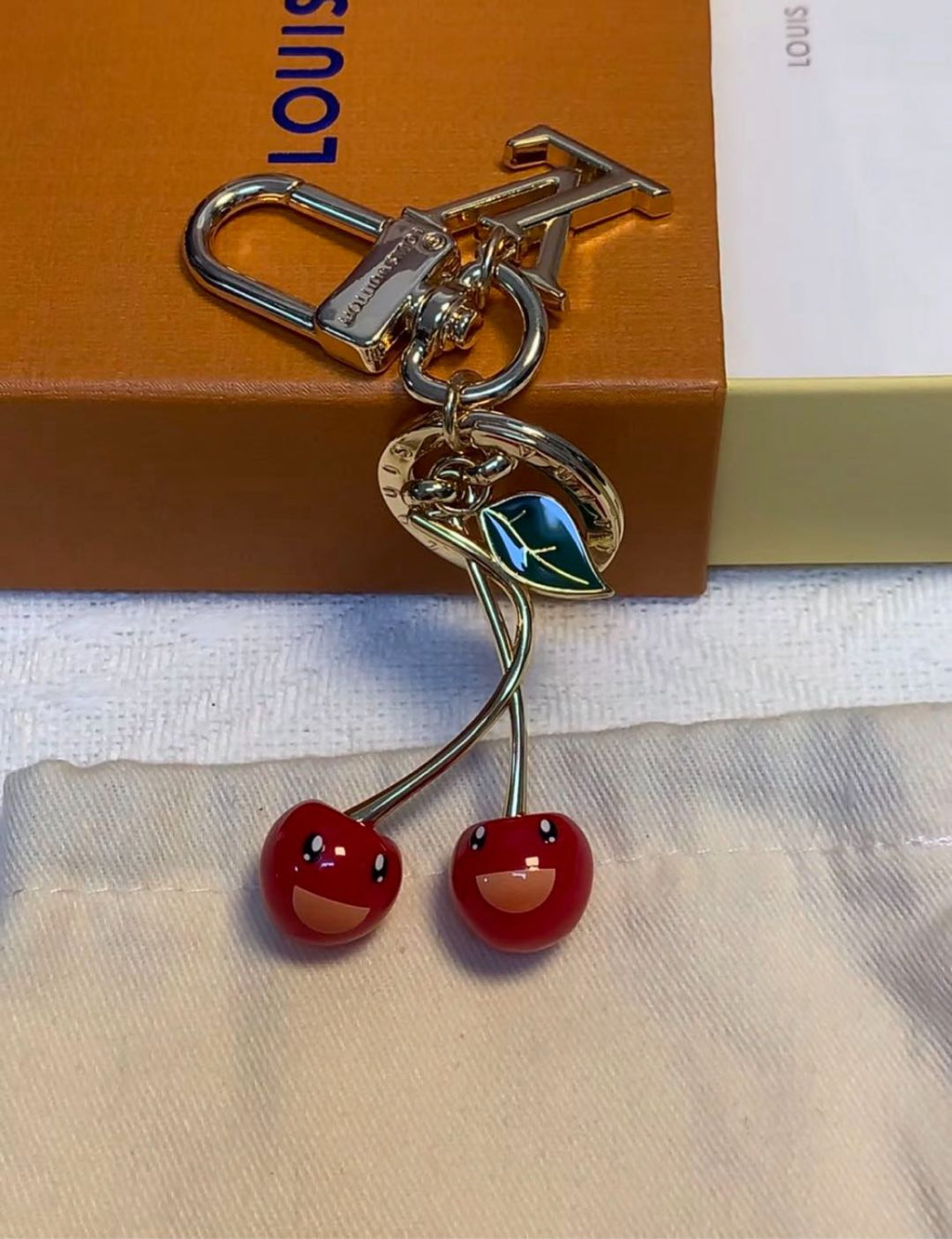 Louis Vuitton Cherry Monogram Bag Charm Keychain