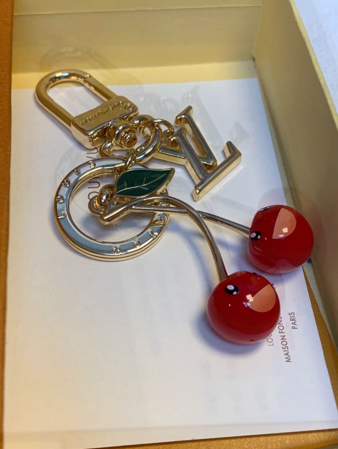 Louis Vuitton Cherry Monogram Bag Charm Keychain