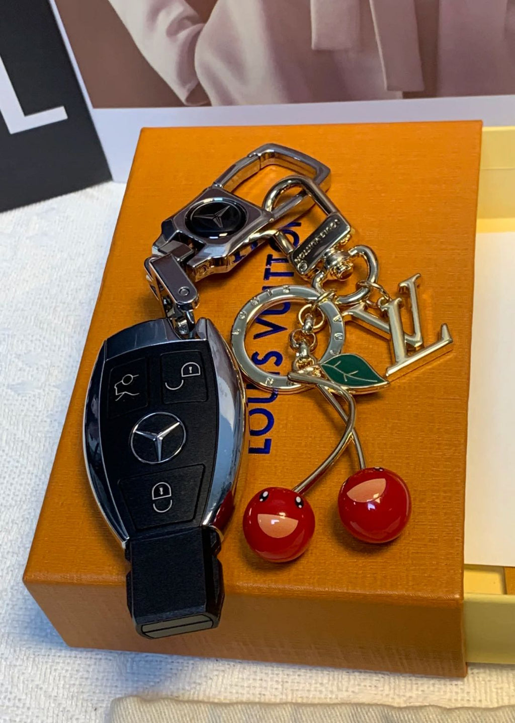 Louis Vuitton Cherry Monogram Bag Charm Keychain