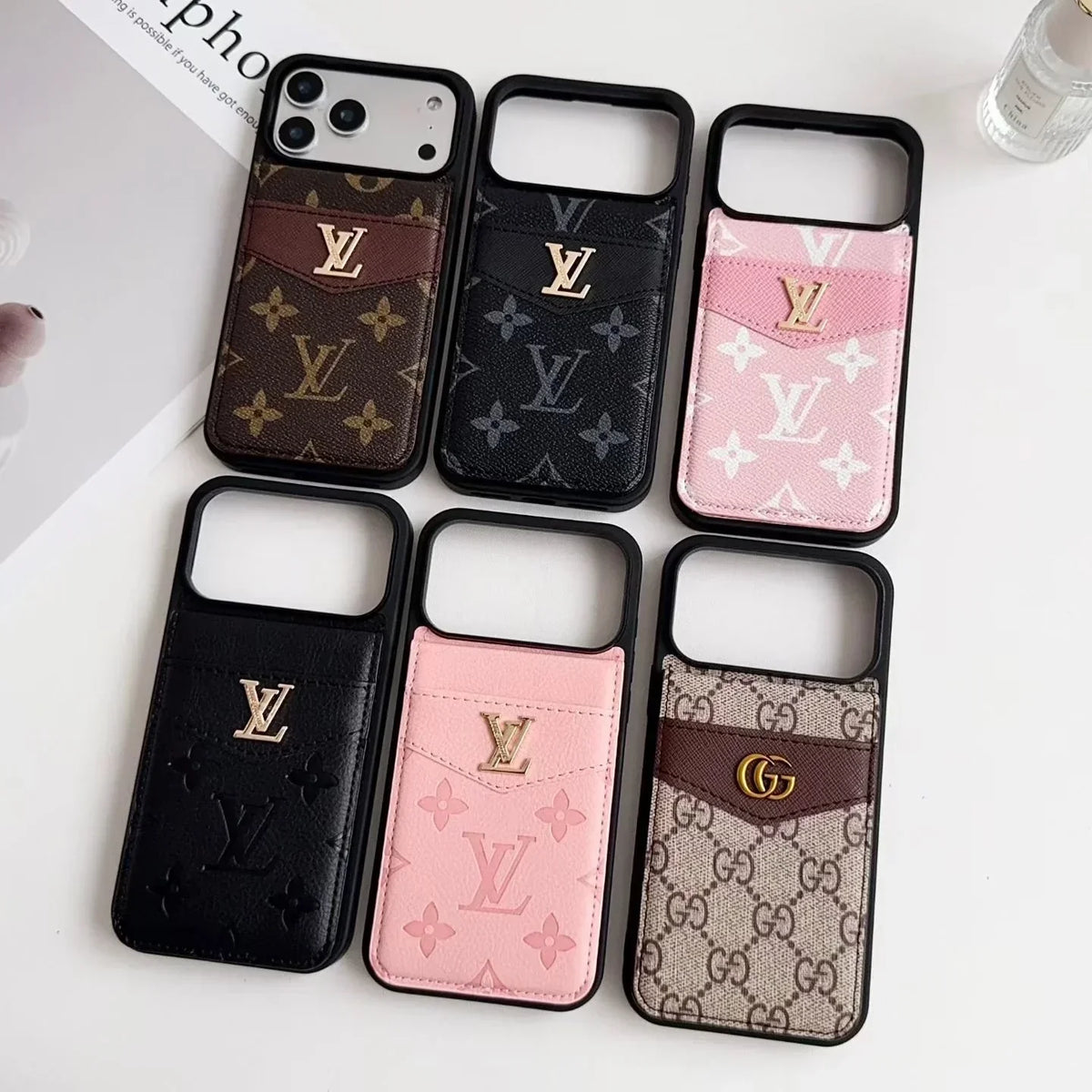 Gucci iPhone 18 Pro Case with Card Holder – Classic Monogram Leather