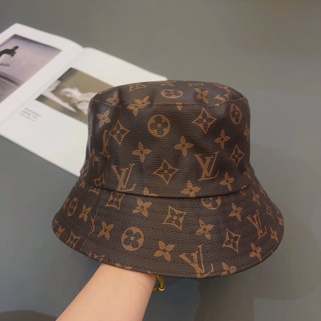 Louis Vuitton Monogram Leather Bucket Hat | Luxury Designer LV Hat - Serene