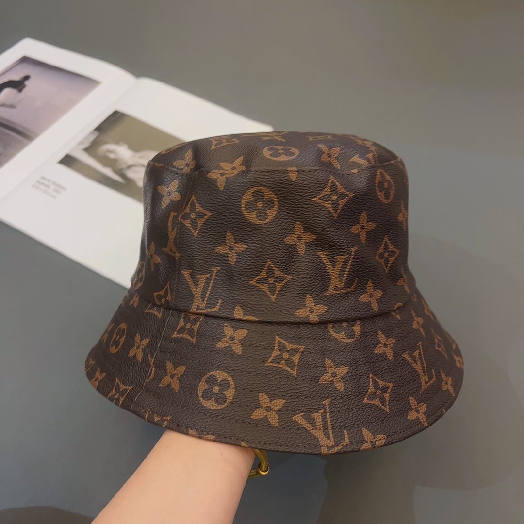 Louis Vuitton Monogram Leather Bucket Hat | Luxury Designer LV Hat - Serene