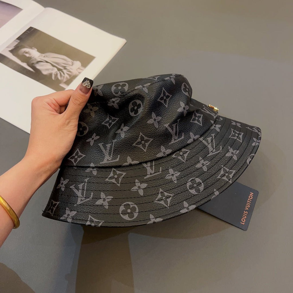 Louis Vuitton Monogram Leather Bucket Hat | Luxury Designer LV Hat - Serene