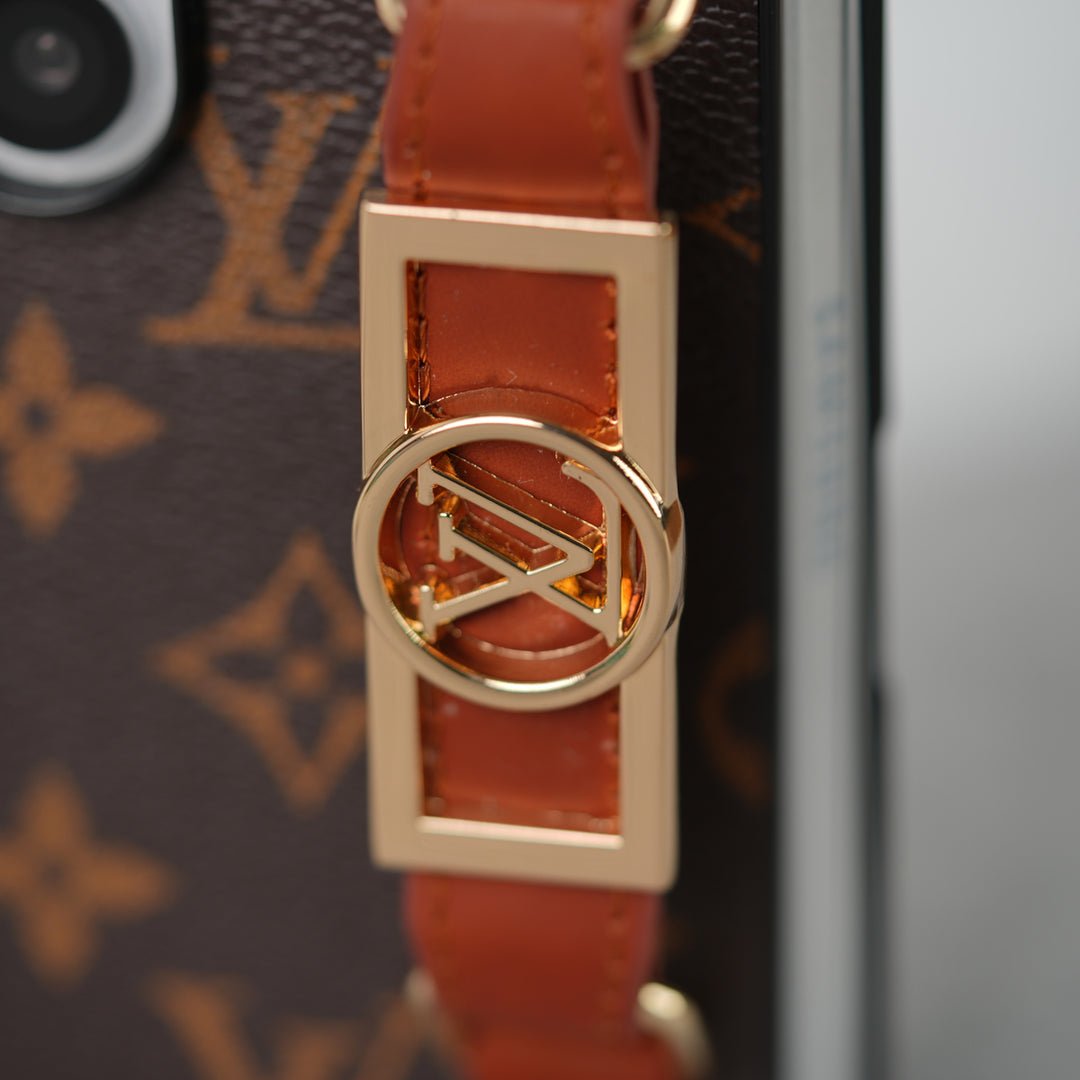 Louis Vuitton Monogram Samsung Galaxy Z Fold 7, Z Fold 6, Z Fold 5 Strap Holder Leather Case - Serene