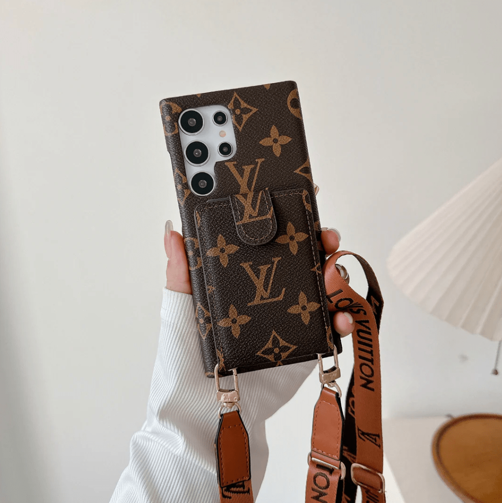Louis Vuitton Samsung Galaxy S26 Ultra Case Monogram Leather Wallet Card Holder | Luxury Designer Phone Cover - Serene