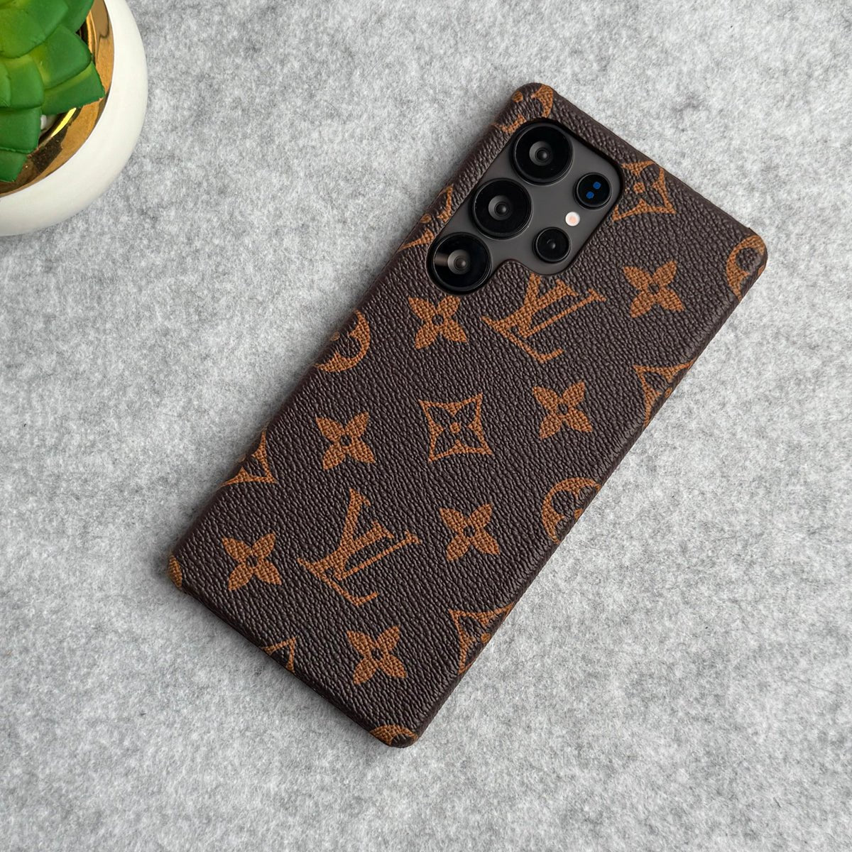 Luxury Louis Vuitton Samsung S26 Ultra Case – Monogram PU Leather Cover - Serene