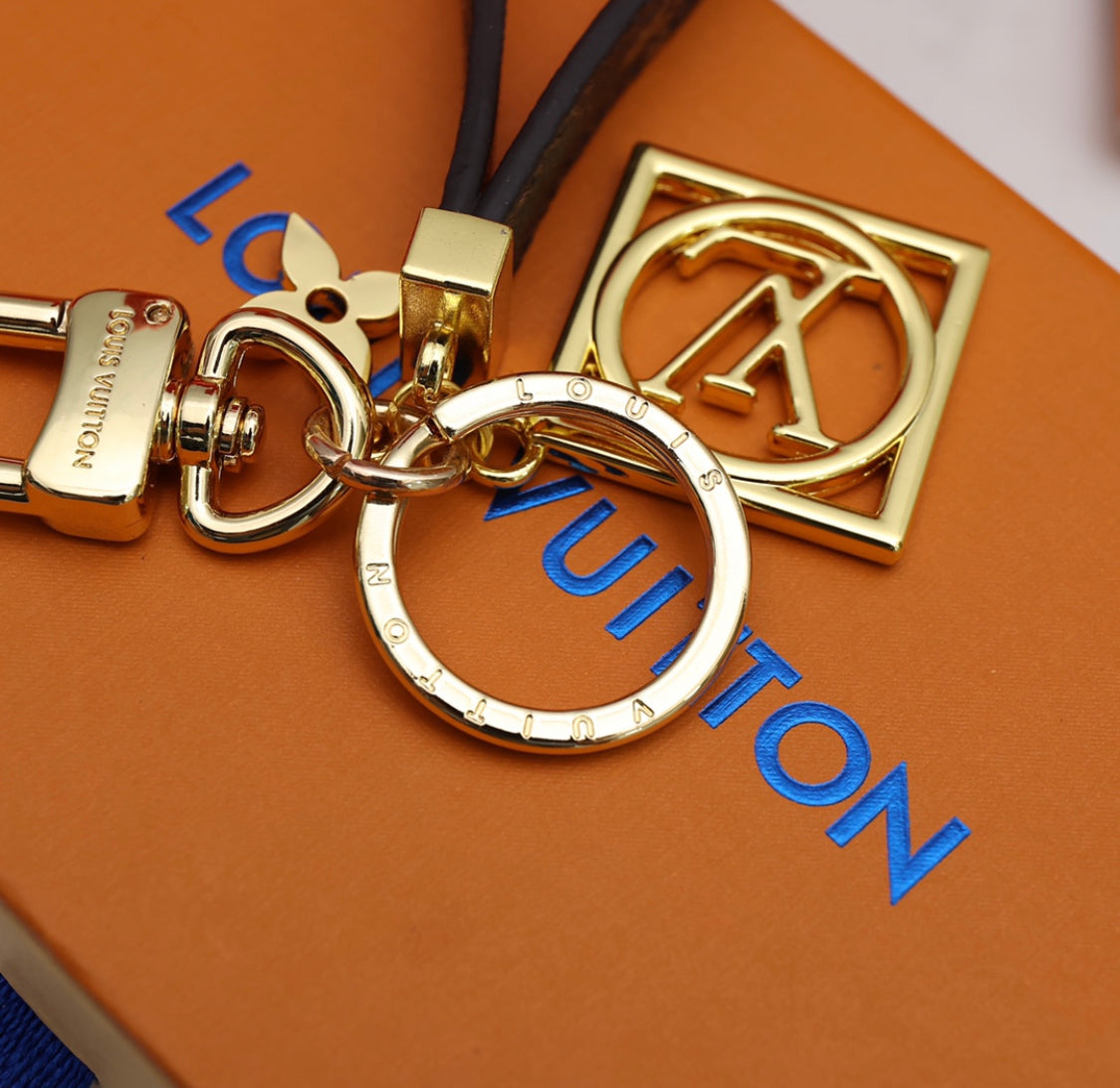 Louis Vuitton Monogram Leather Strap Keychain