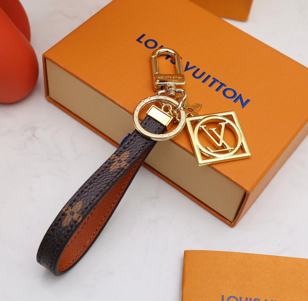 Louis Vuitton Monogram Leather Strap Keychain