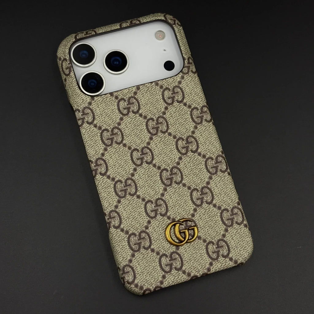 Ophidia Gucci iPhone 18 Pro Case – Beige GG Canvas Pattern