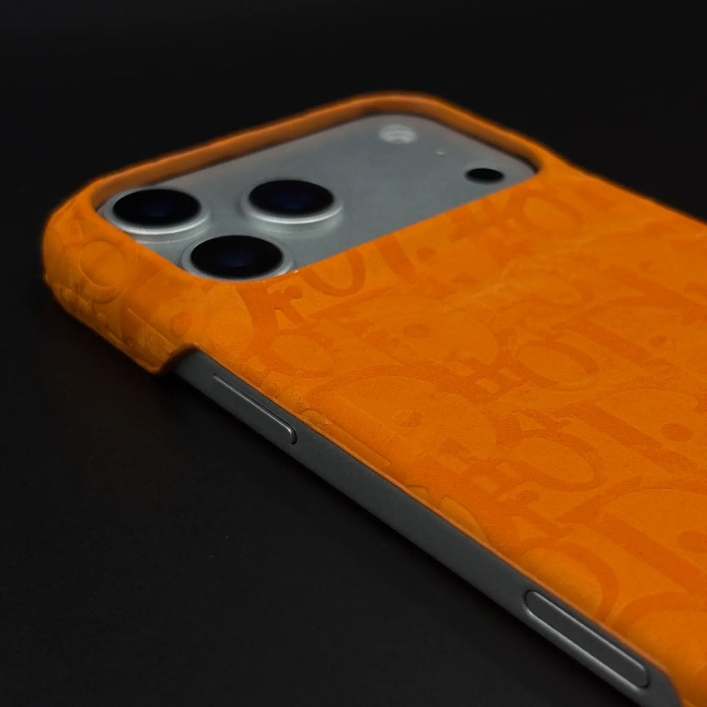 Oblique Dior iPhone 17 Pro Max Case – Orange Luxury Dior iPhone Case
