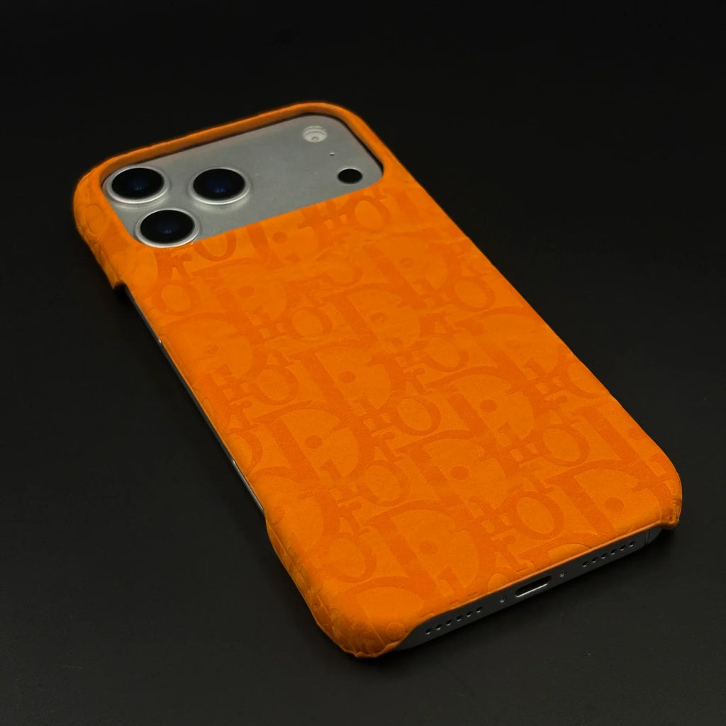 Oblique Dior iPhone 17 Pro Max Case – Orange Luxury Dior iPhone Case