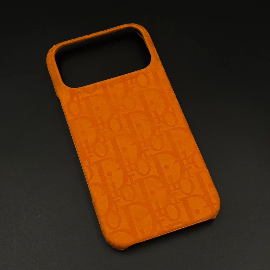 Oblique Dior iPhone 17 Pro Max Case – Orange Luxury Dior iPhone Case