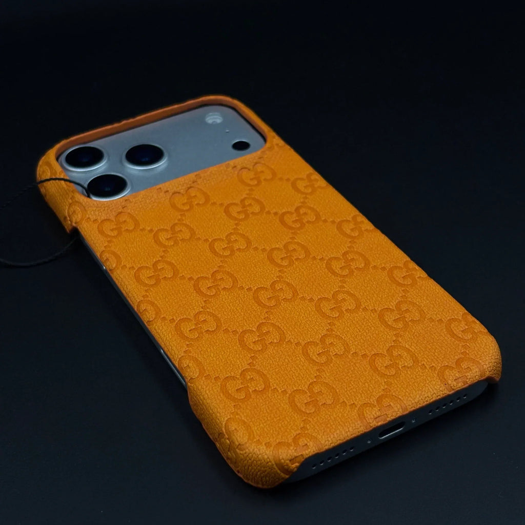 Orange Gucci iPhone 18 Pro Case Monogram – Luxury Gucci iPhone Case