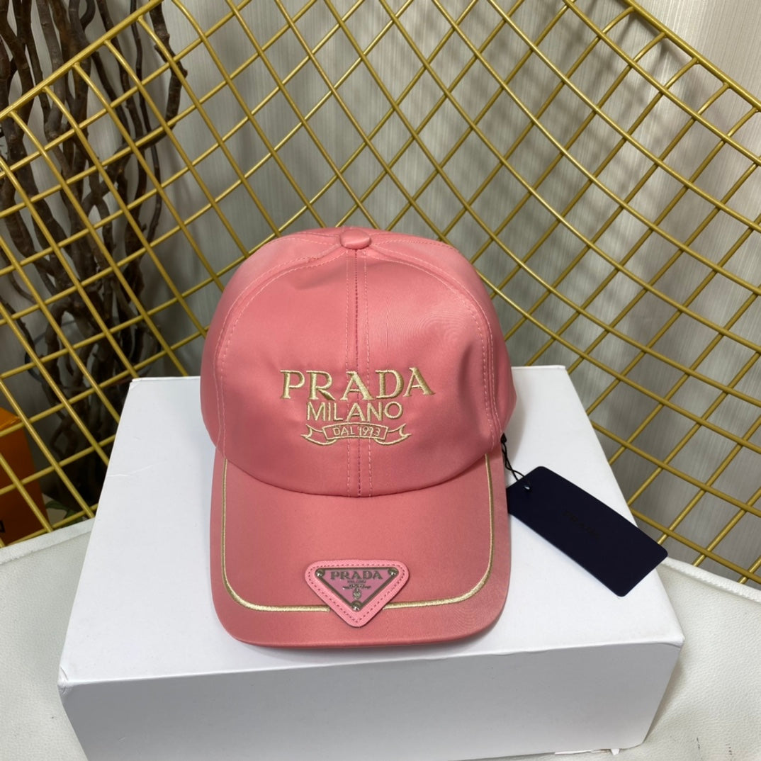 Prada Embroidered Logo Baseball Cap