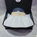 Prada Foldable Crinkled Cotton Sun Visor | Luxury Designer Summer Hat - Serene