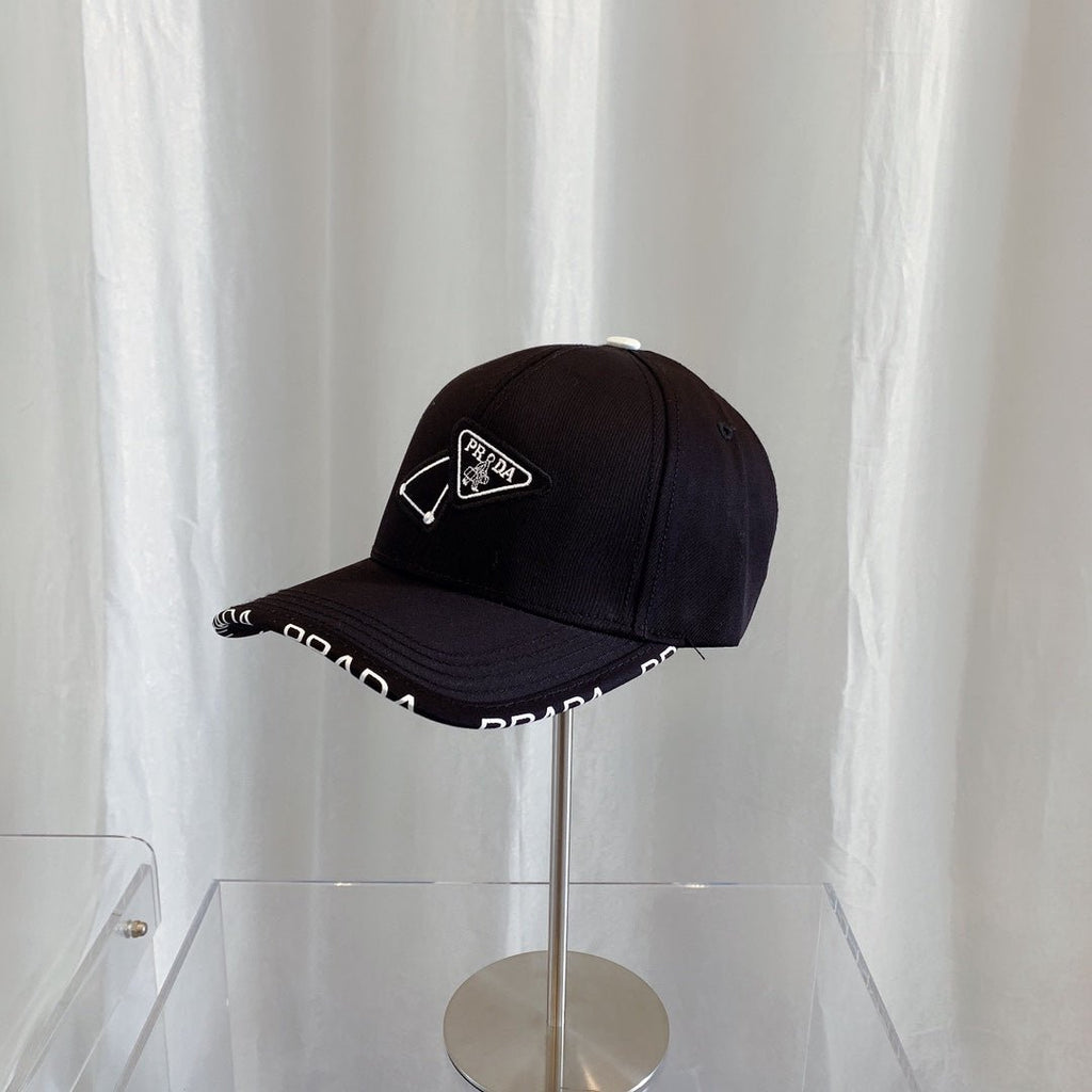 Prada Premium Cotton Embroidered Baseball Cap for Men & Women - Serene