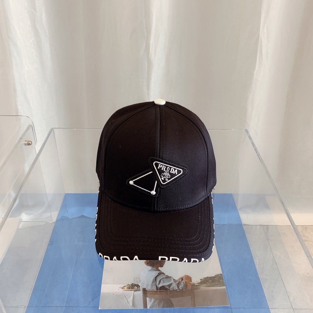 Prada Premium Cotton Embroidered Baseball Cap for Men & Women - Serene