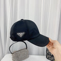 Prada Triangle Logo Baseball Cap | Luxury Designer Hat - Serene