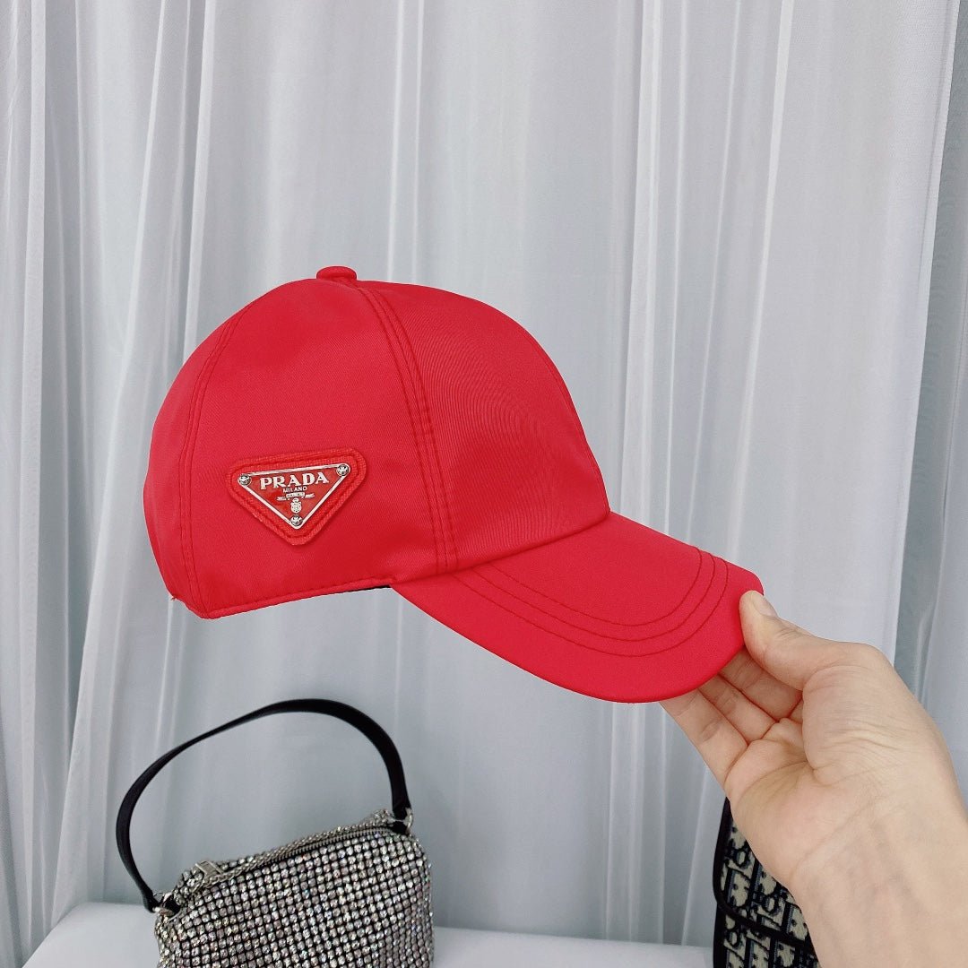 Prada Triangle Logo Baseball Cap | Luxury Designer Hat - Serene